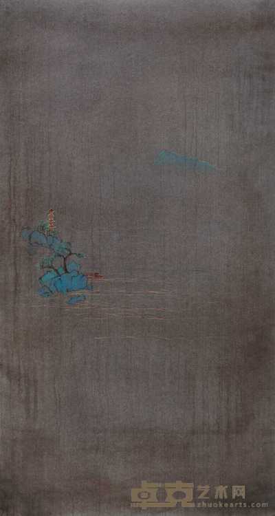 郑在东 2004年作 山钟夜渡 镜心 175×97cm